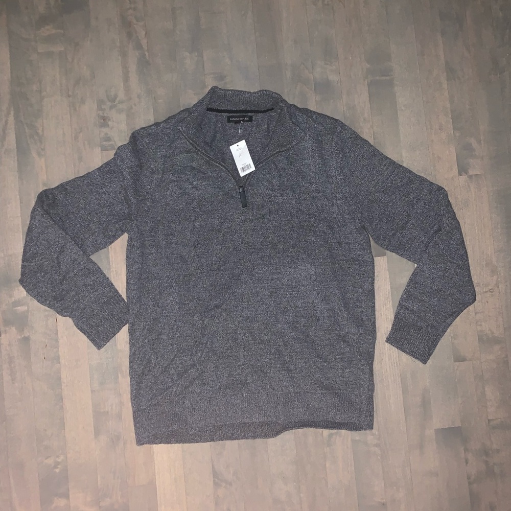 NWT grey quarter zip